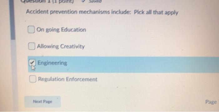 ved point Accident prevention mechanisms include.