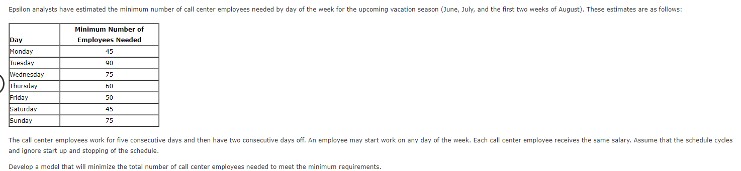 Problem 9-09 (Algorithmic) Epsilon Airlines