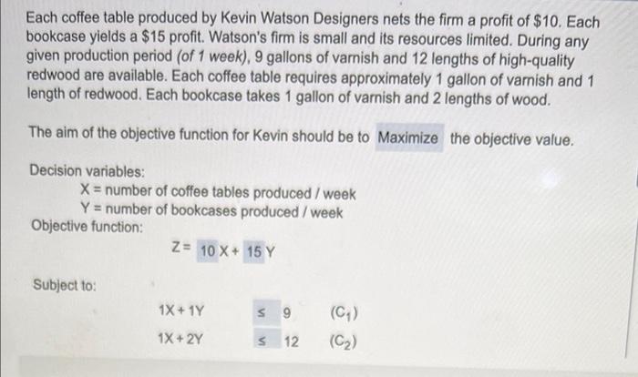 Each coffee table produced by Kevin Watson