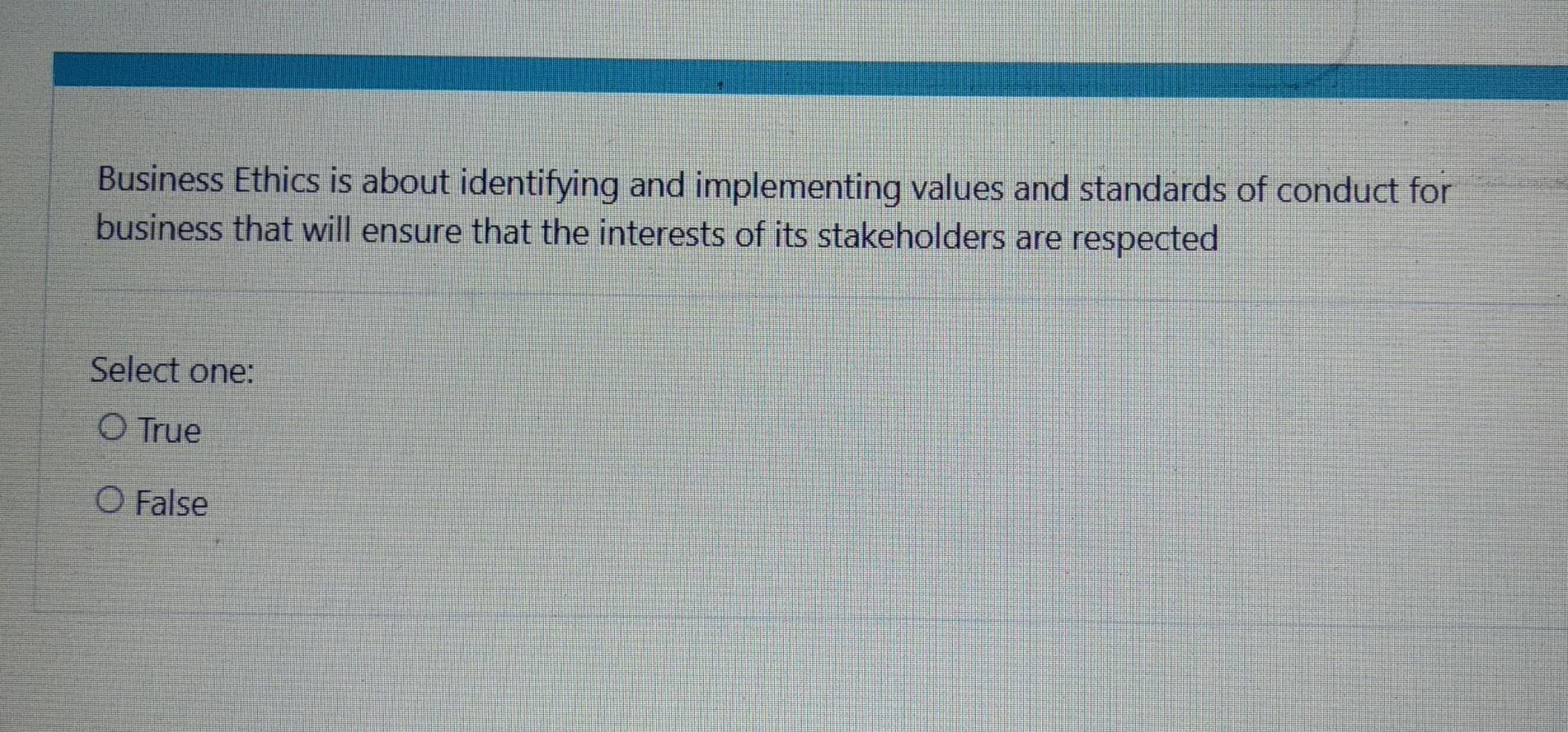 Business Ethics is about identifying and