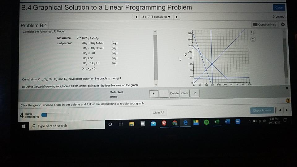 part 1 graph part 2 find optimal solution for X