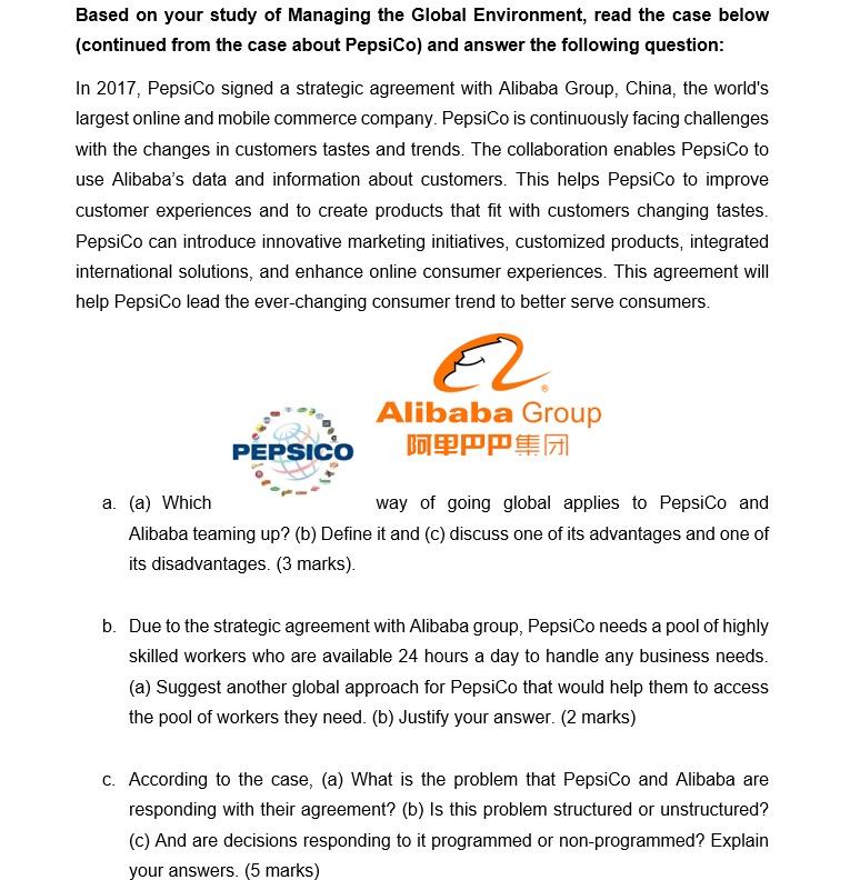 Based on your study of Managing the Global