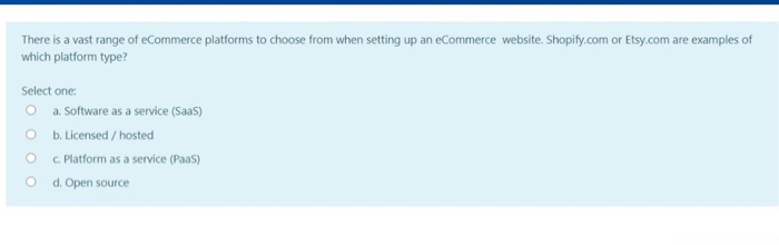 An offsite payment gateway is: Select one: a. A