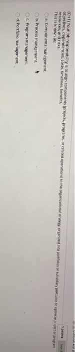 (CHI) Your job responsibility is to align