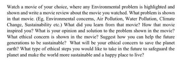 please i want help with this Watch a movie of