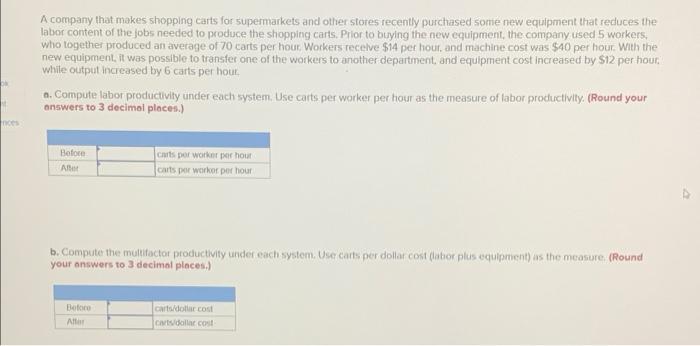 ok M nces A company that makes shopping carts for