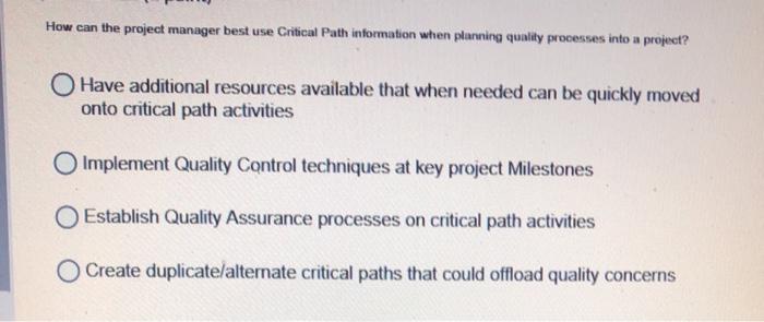 How can the project manager best use Critical