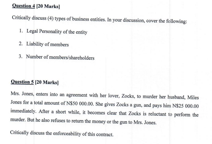 Question 1 (20 Marks) In some cases, it may be an