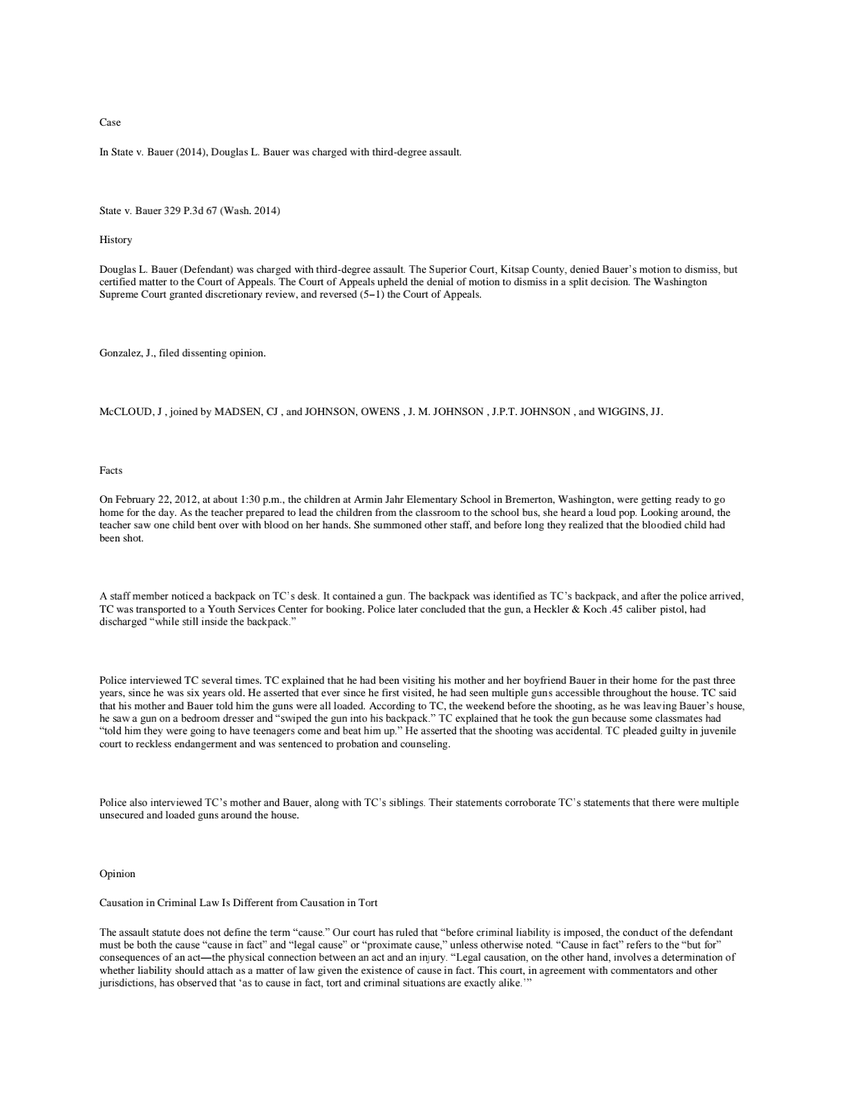 Case In State v. Bauer (2014), Douglas L. Bauer