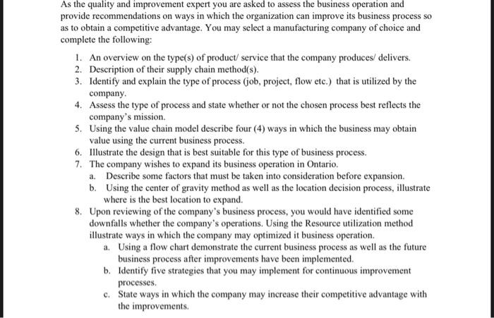 Students are to make an evaluation matrix based