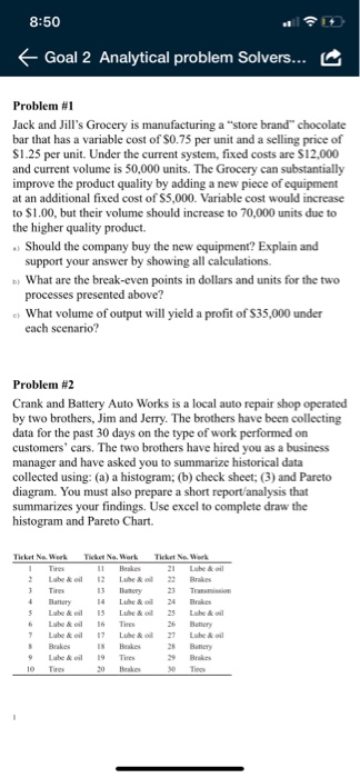 please help!!! 8:50 Goal 2 Analytical problem
