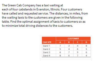 The Green Cab Company has a taxi waiting at each