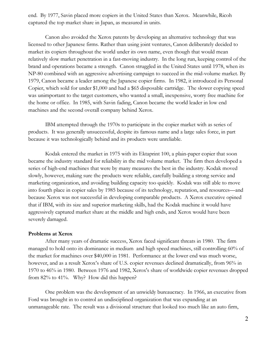 Read the mini-case and answer the following