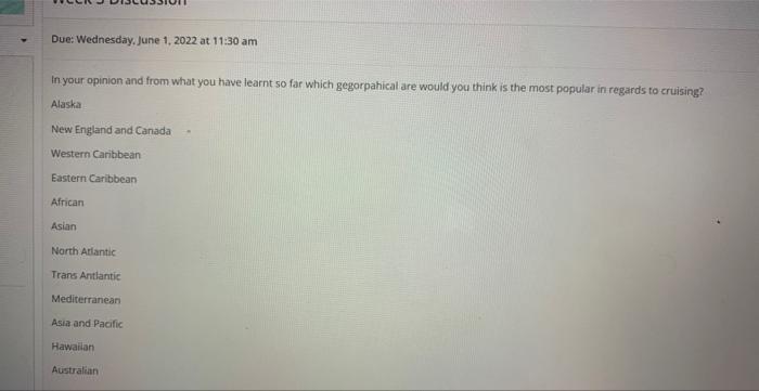 Due: Wednesday, June 1, 2022 at 11:30 am In your