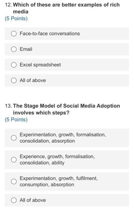 help! 12. Which of these are better examples of