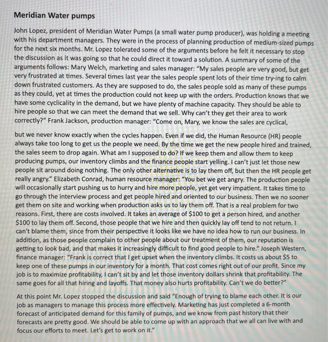 Meridian Water pumps John Lopez, president of