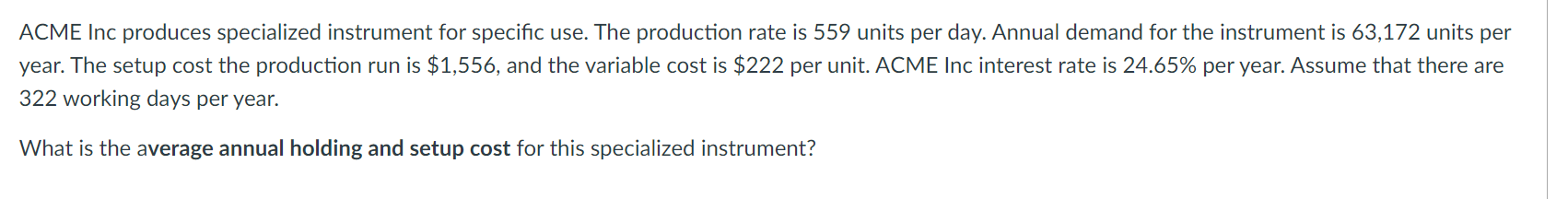 ACME Inc produces specialized instrument for