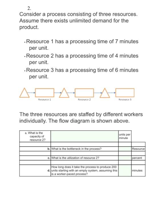 2. Consider a process consisting of three