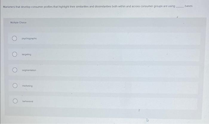 Marketers that develop consumer profiles that