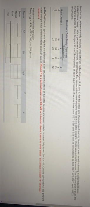 A consumer preference study involving three