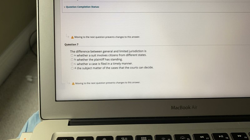 Cose Window Maving to the next question prevents