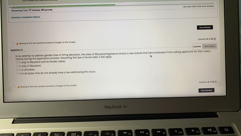 Cose Window Maving to the next question prevents