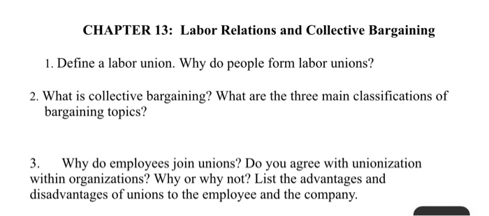 CHAPTER 13: Labor Relations and Collective