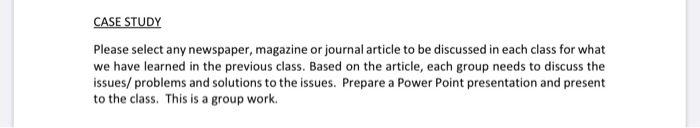 CASE STUDY Please select any newspaper, magazine