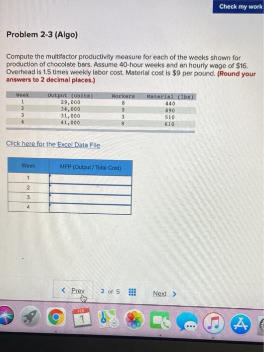 Check my work Problem 2-3 (Algo) Compute the