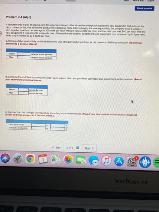 Check my work Problem 2-3 (Algo) Compute the