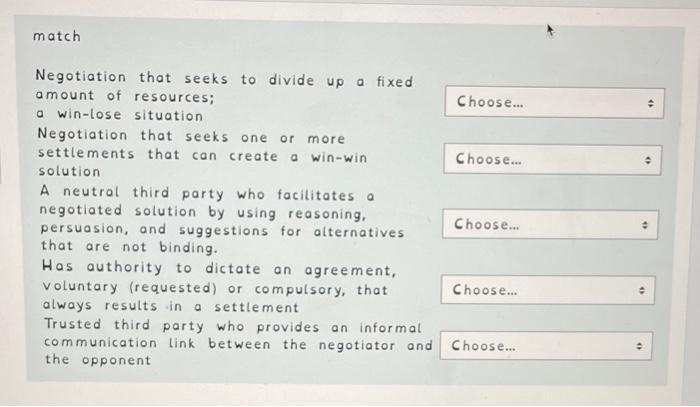 match Negotiation that seeks to divide up a fixed