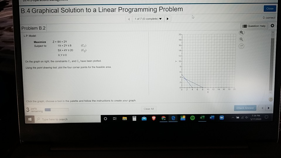 step 1 graph step 2 the optional solution for X =