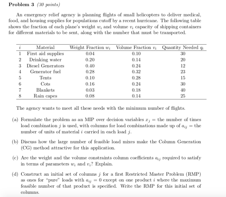 Please answer whatever you can Problem 3 (30
