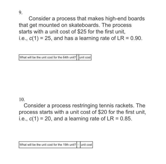 9. Consider a process that makes high-end boards