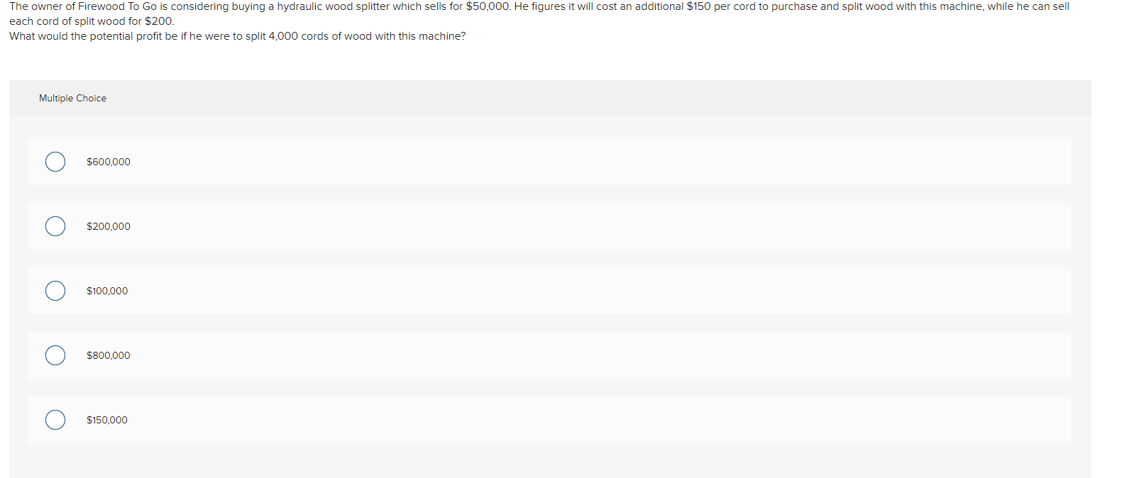 The owner of Firewood To Go is considering buying