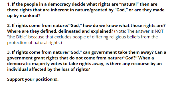 1. If the people in a democracy decide what