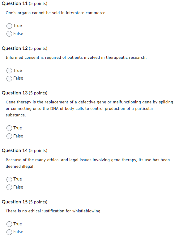 11-15 One's organs cannot be sold in interstate