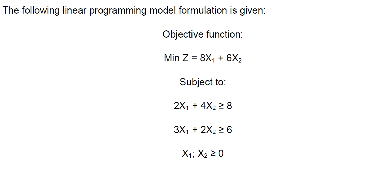 a. Rewrite the formulation above in the standard