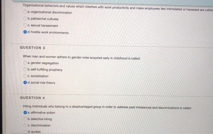 choose the right answer Organizational behaviors