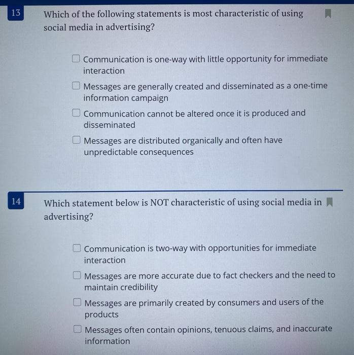 13 Which of the following statements is most