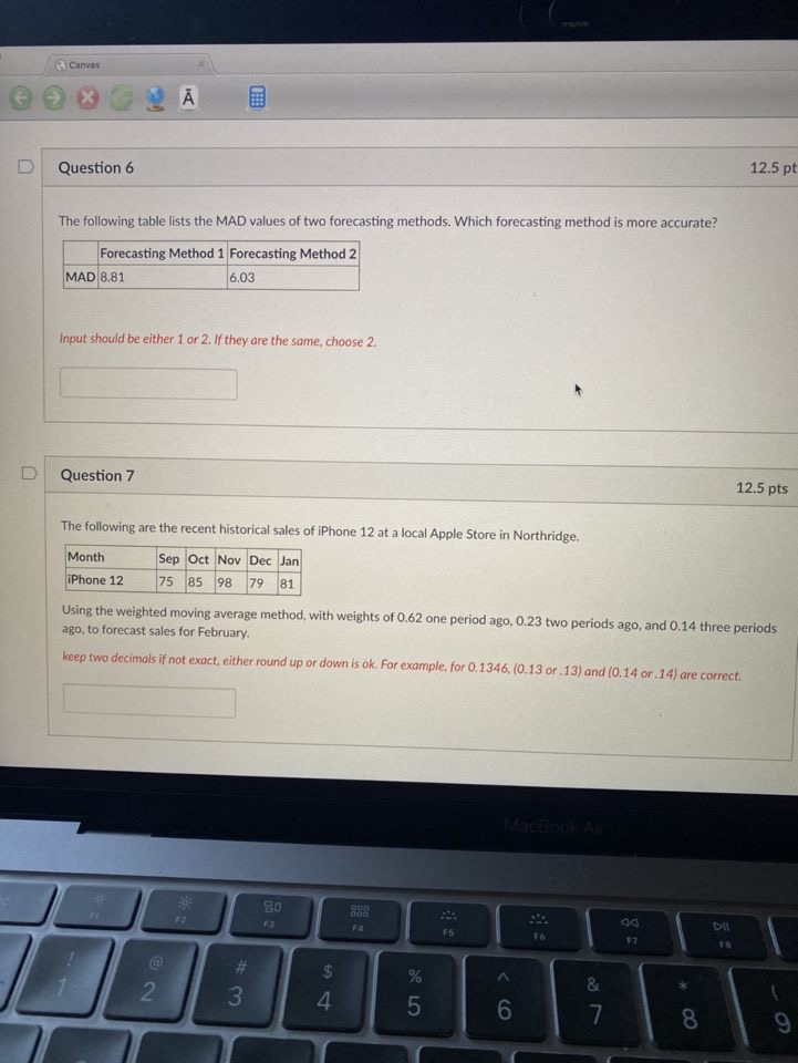 6&7 please i dont understand? 1 Canvas D Question