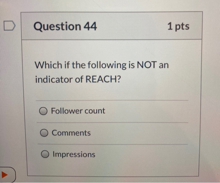 Question 42 1 pts Emerging competitors fits under