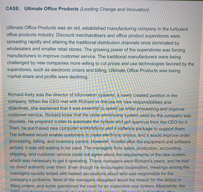 CASE: Ultimate Office Products (Leading Change