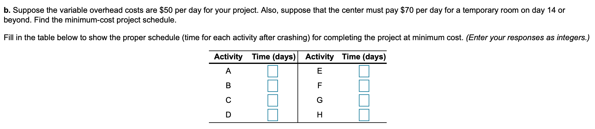how to solve b&c? You are in charge of a project
