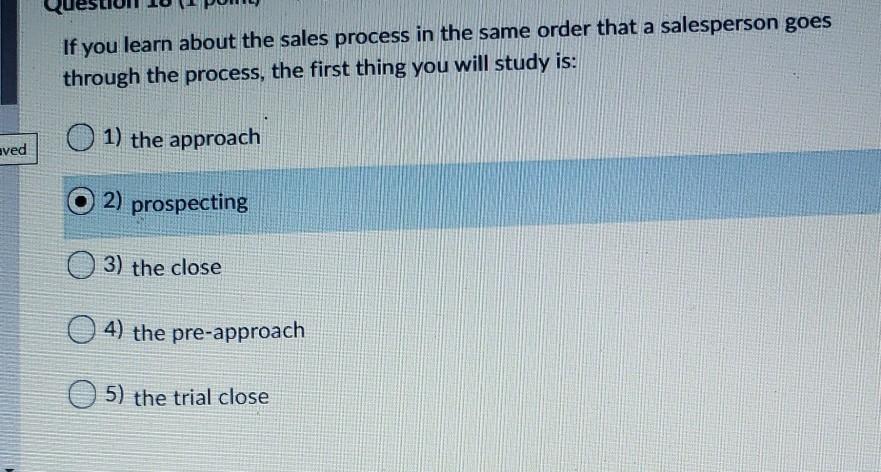 If you learn about the sales process in the same