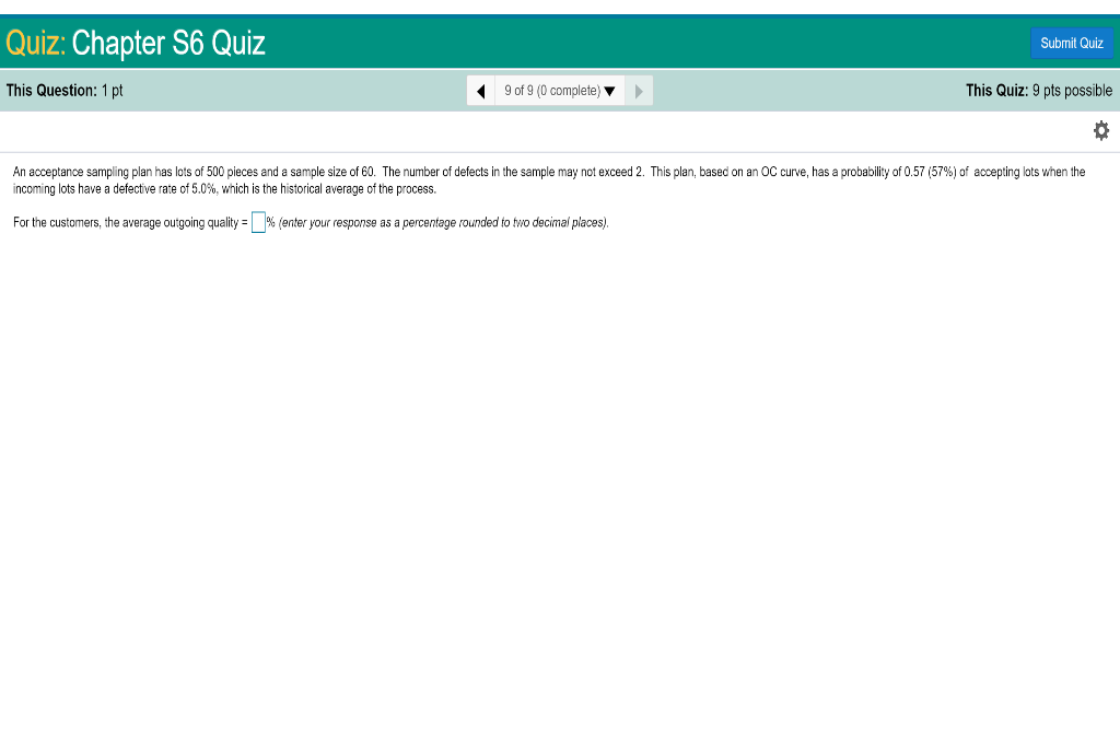 Quiz: Chapter S6 Quiz Submit Quiz This Question: