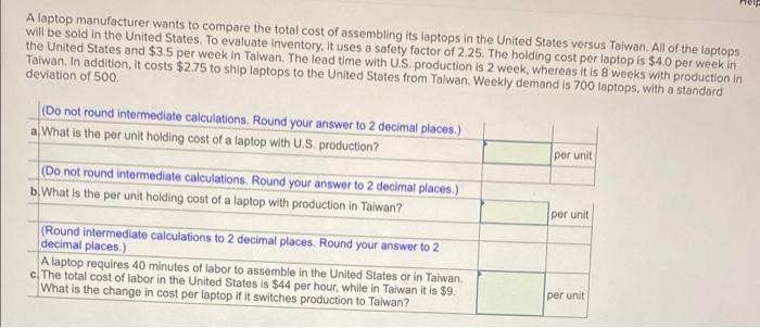 no A laptop manufacturer wants to compare the