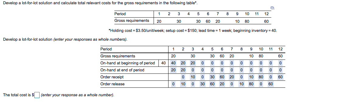 The total cost is $nothing (enter your response