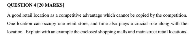 Retailing subject Please sir answer it perfectly