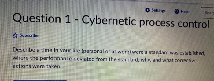 Settings Help Searc Question 1 - Cybernetic